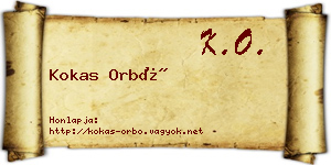 Kokas Orbó névjegykártya